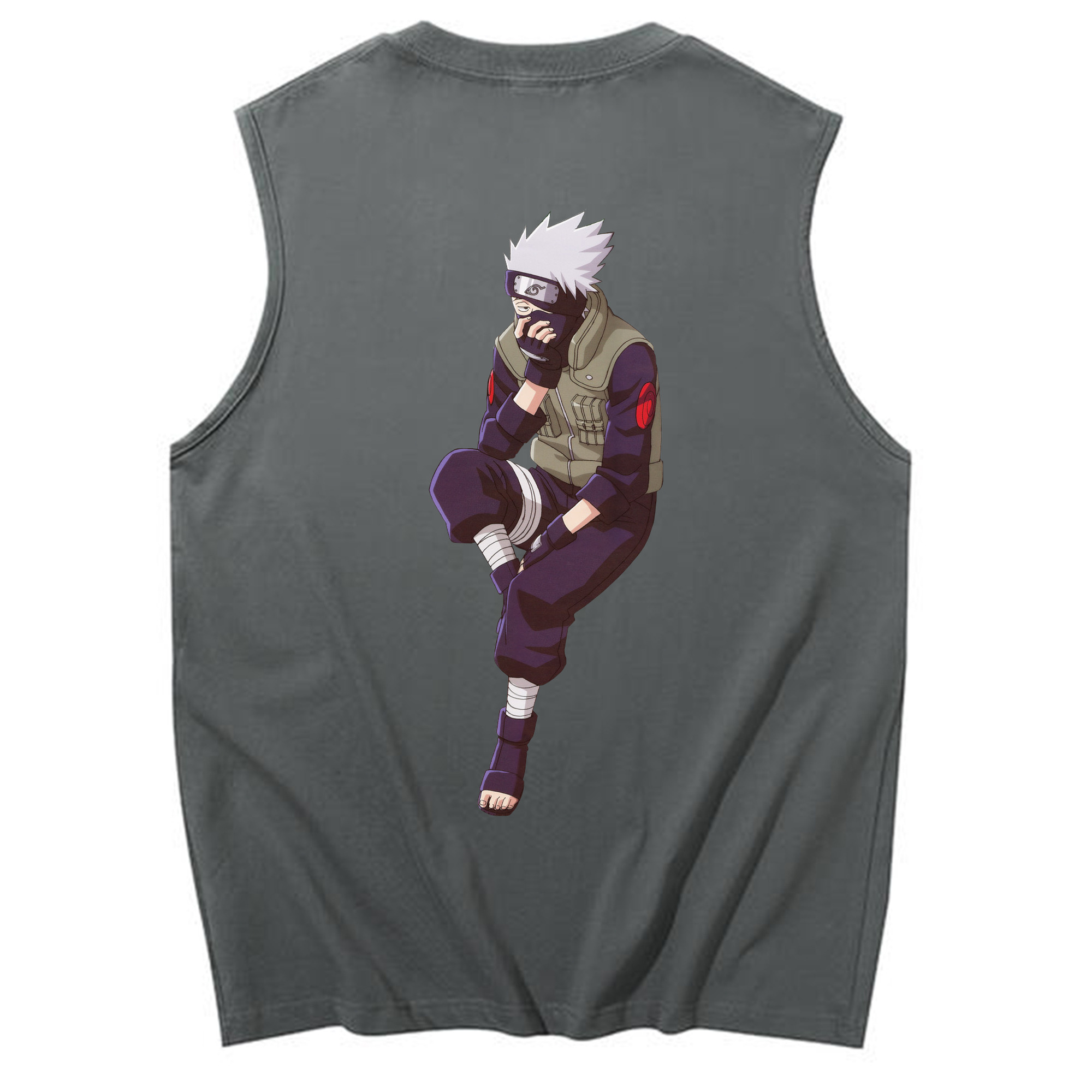 （画像用） NARUTO -ナルト- はたけ カカシ Hatake Kakashi コットン100％タンクトップ（背面プリント）